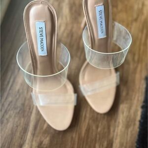 Steve Madden Clear Strap Nude Heels